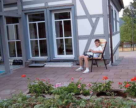 Blick auf unsere Terrasse
